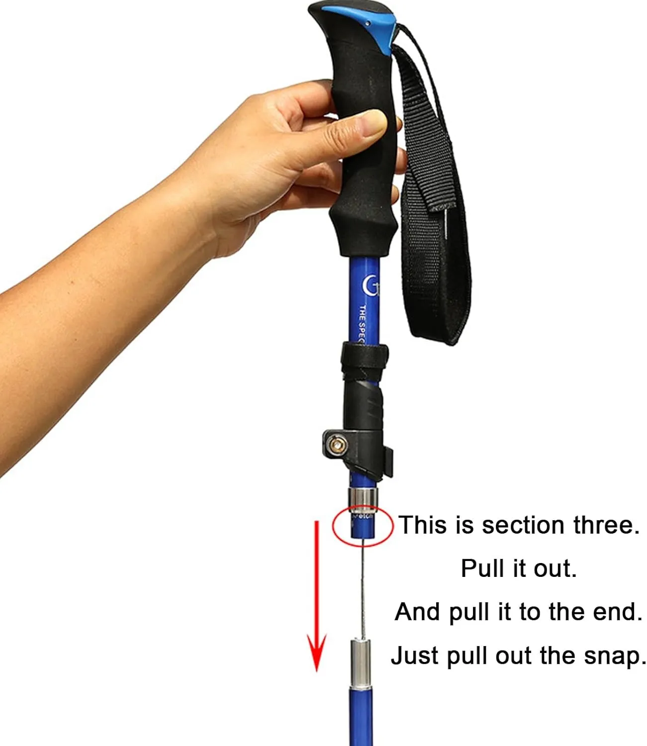 1 Pairs Walking Stick - Collapsible Trekking Pole for Men and Women,Aluminum Alloy Hiking Stick for Seniors
