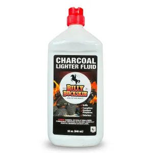 1 Quart Lighter Fuel Bottle, Clean Burning, Low Odor & Fast Lighting Charcoal Lighter Fluid, Perfect Fire Starter for Outdoor BBQ, Grilling, Camping, Charcoal & Wood Fires & Bonfires by Billy Buckskin