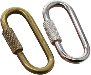 10 Pcs Heavy Duty Steel Oval O Screw Lock Quick Link Connector Carabiner Keychains Key Ring Clasp Hook Lanyard DIY
