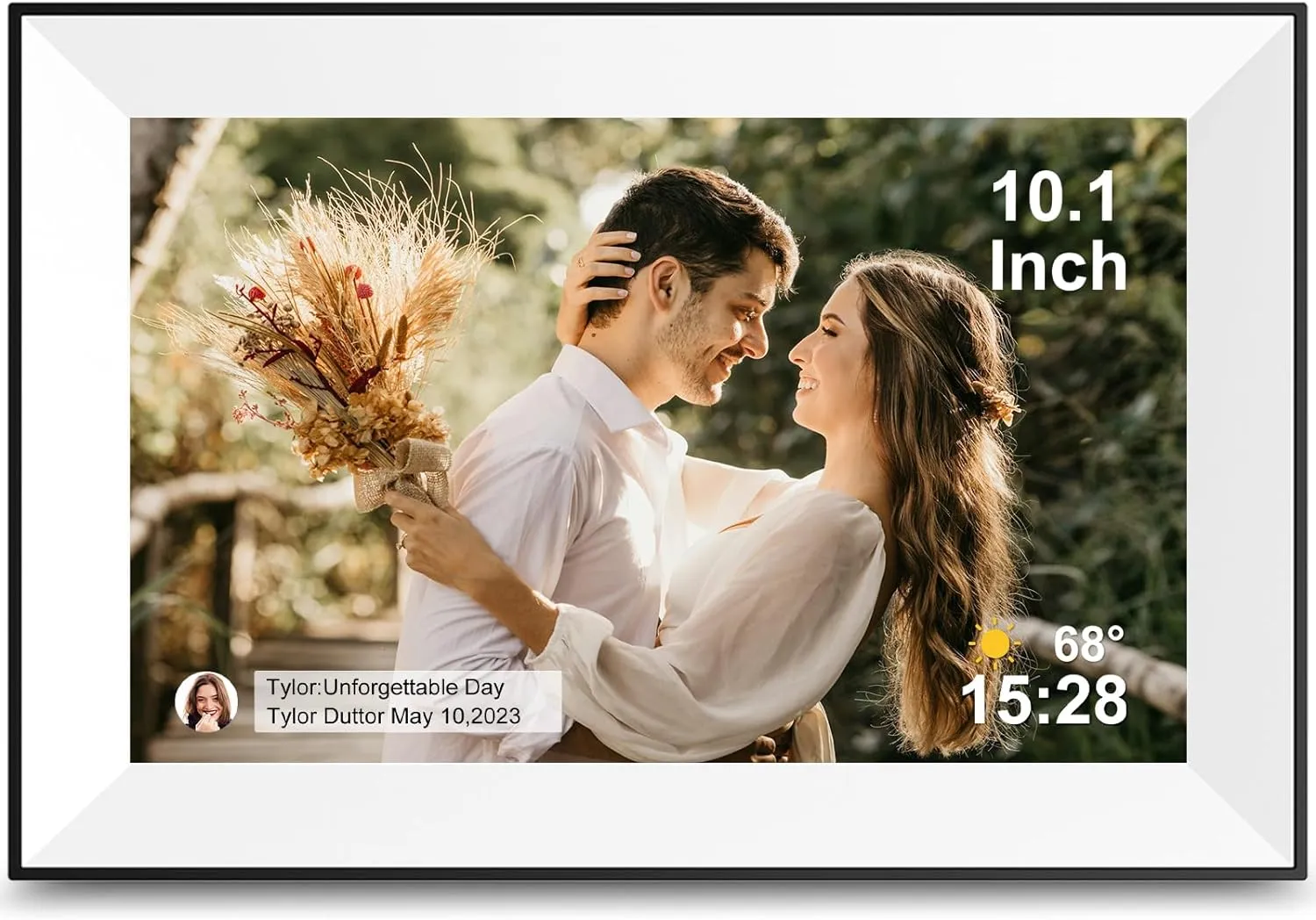 10.1 Inch WiFi Digital Picture Frame,Digital Photo Frame Load Picture and Video from Phone to Electronic Picture Frame, Sd Card,Touch Screen,Auto-roate, for Mom