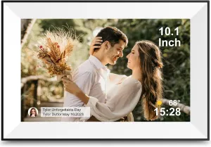 10.1 Inch WiFi Digital Picture Frame,Digital Photo Frame Load Picture and Video from Phone to Electronic Picture Frame, Sd Card,Touch Screen,Auto-roate, for Mom