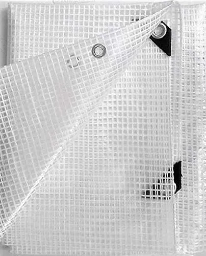 12' X 20' Clear Heavy Duty Poly Tarp 14 mil with Grommets for Nursery Greenhouse Garden Pen Cover (Finish Size Approx. 11'6" x 19'6")