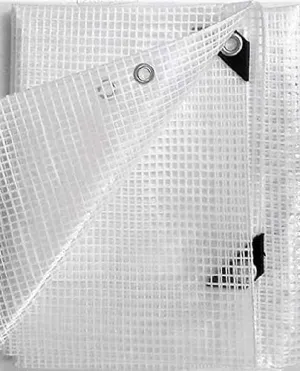 12' X 20' Clear Heavy Duty Poly Tarp 14 mil with Grommets for Nursery Greenhouse Garden Pen Cover (Finish Size Approx. 11'6" x 19'6")