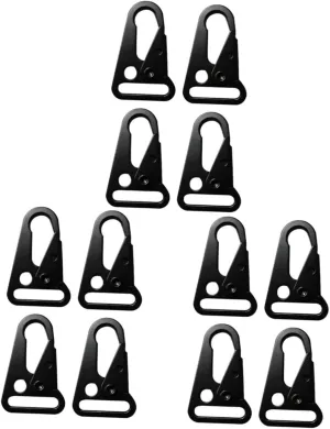 12pcs Zinc Alloy Carabiner Clips Multi-Function Buckle for Outdoor Gear Keychains and Backpack Storage Load Capacity Black Finish