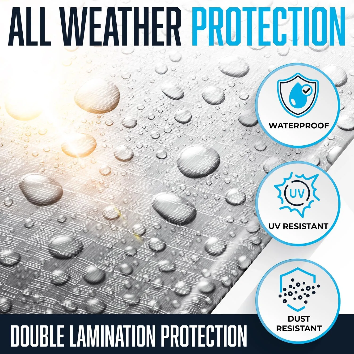 12x20 Tarp Waterproof Plastic Tarp with Grommets Every 18 Inches - 5 Mil - Multipurpose Water Proof Rain Cover, Outdoor, Garden, Camping, Emergency Survival (Reversible Tarpaulin, Blue and Silver)