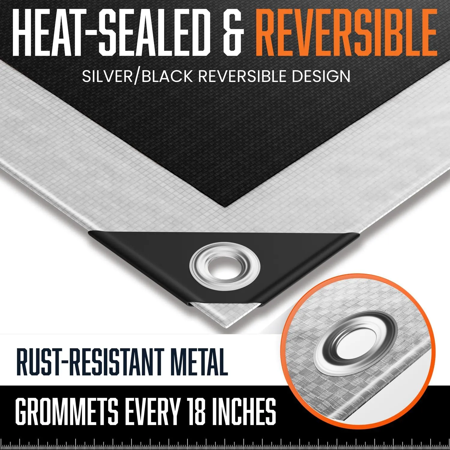 12x20 Ultra Heavy Duty Tarp, Extra Thick 16 Mil, UV Resistant, Grommets Every 18 Inches - Waterproof Plastic Poly Tarpaulin - (Reversible, Silver and Black) (12' x 20' Feet)