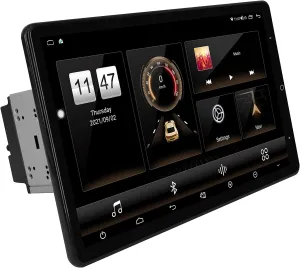 13.3 Inch Universal Double DIN Rotatable Android Car Stereo with 6GB 128GB IPS 1920×1080 Head Unit GPS Navigation Car Radio Compatible with Apple CarPlay/Android Auto Bluetooth 5.0 4G LTE