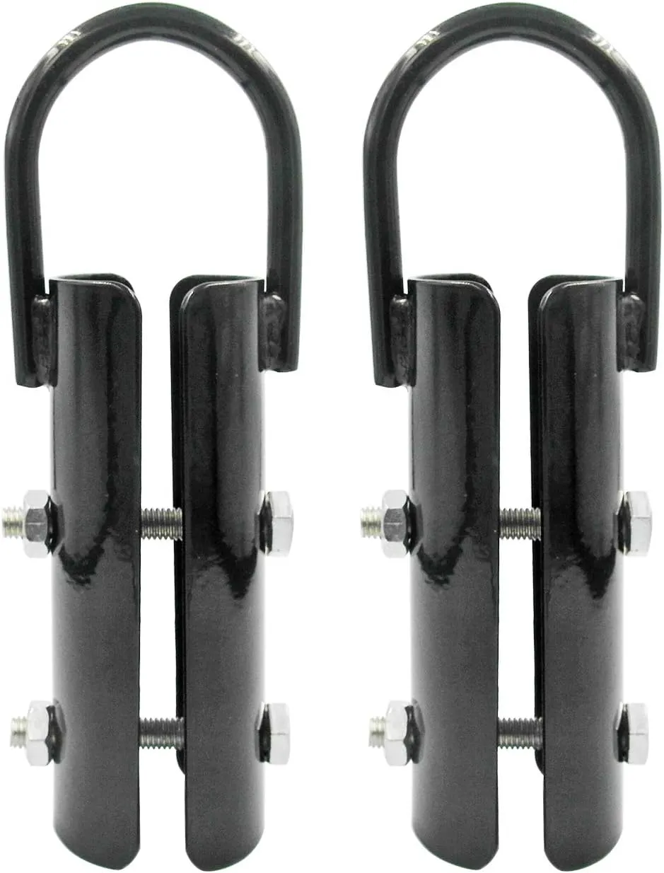1.5” Climbing Rope Clamp，2 Sets Rope Climb Clasp Workout Rig Attachment Hook for Rope Climbing Garage Gym Fitness Equipment with Carabiner Eyehook Strength Training Home Indoor Safety