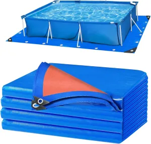 18 x 9 Ft Pool Liner Pad for Above Ground Pools, Thickened Pool Mat Tarp for Under Pool, Dual-Color Pool Ground Pad Cloth Floor Mat for Pool Bottom, Puncture Protection & Extend Liner Life