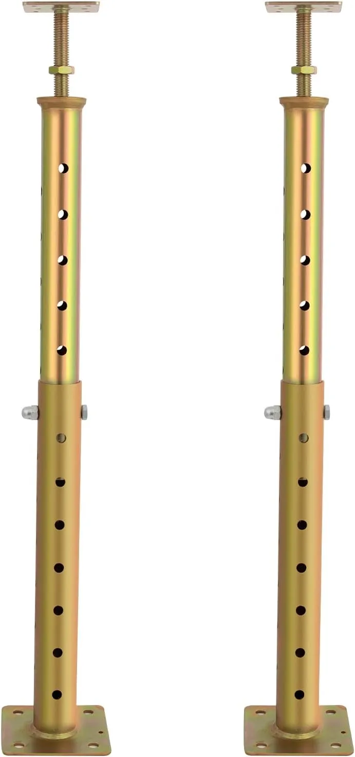 2 Pcs Adjustable House Floor Jacks, 18"-36” (1'5"-3') Height Range, Heavy Duty Support Joist Beam Basement Jack Post Pole for Leveling, Maximum Height Capacity 5570lbs, Galvanized