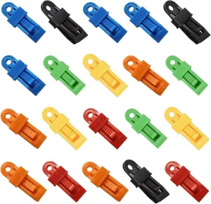 20Pcs Tarp Clip Heavy Duty Lock Grip Tarp Clamps Tarpaulin Clip and Clamps for Tents, Shade Cloth Clip