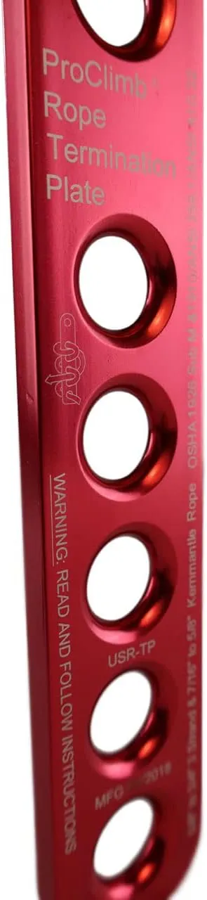 22 kN Rope Termination Plate – Aluminum Rigging Plate for 5/8"–3/4" Kernmantle Rope – Anchor Plate for Vertical Lifeline and Fall Protection