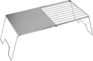 24'' Folding Campfire Grill Grate, Heavy Duty Campfire Cooking Equipment For Compact Storage, Portable Camping Grates Over Fire Pit, Outdoor Campfire Grill And Griddle For Versatile Cooking