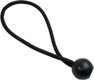 25 Pack Ball Bungee 6 inch Black | HeavyWeight 6'' Tarp Bungee Cords | Weather Resistant Tie Down Strap 5mm Thickness | For Camping, Tents, Cargo, Holding Wire and Hoses