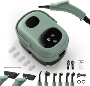 2500W Handheld Steam Cleaner, Upgraded High Pressure Steamer for Cleaning, Portable Steamer For Car, High-Temperature Steam Cleaning Machine for Home, Electric Steam Cleaner for Kitchen, Grout [Green]