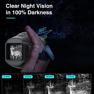 2Pack Digital Night Vision Monocular,1080P Infrared Ultralight Digital Night Vision Helmet Goggles,5X Digital Zoom 984Ft Full Dark Viewing Distance,7-Level Adjustable for Camping,Wildlife Watching