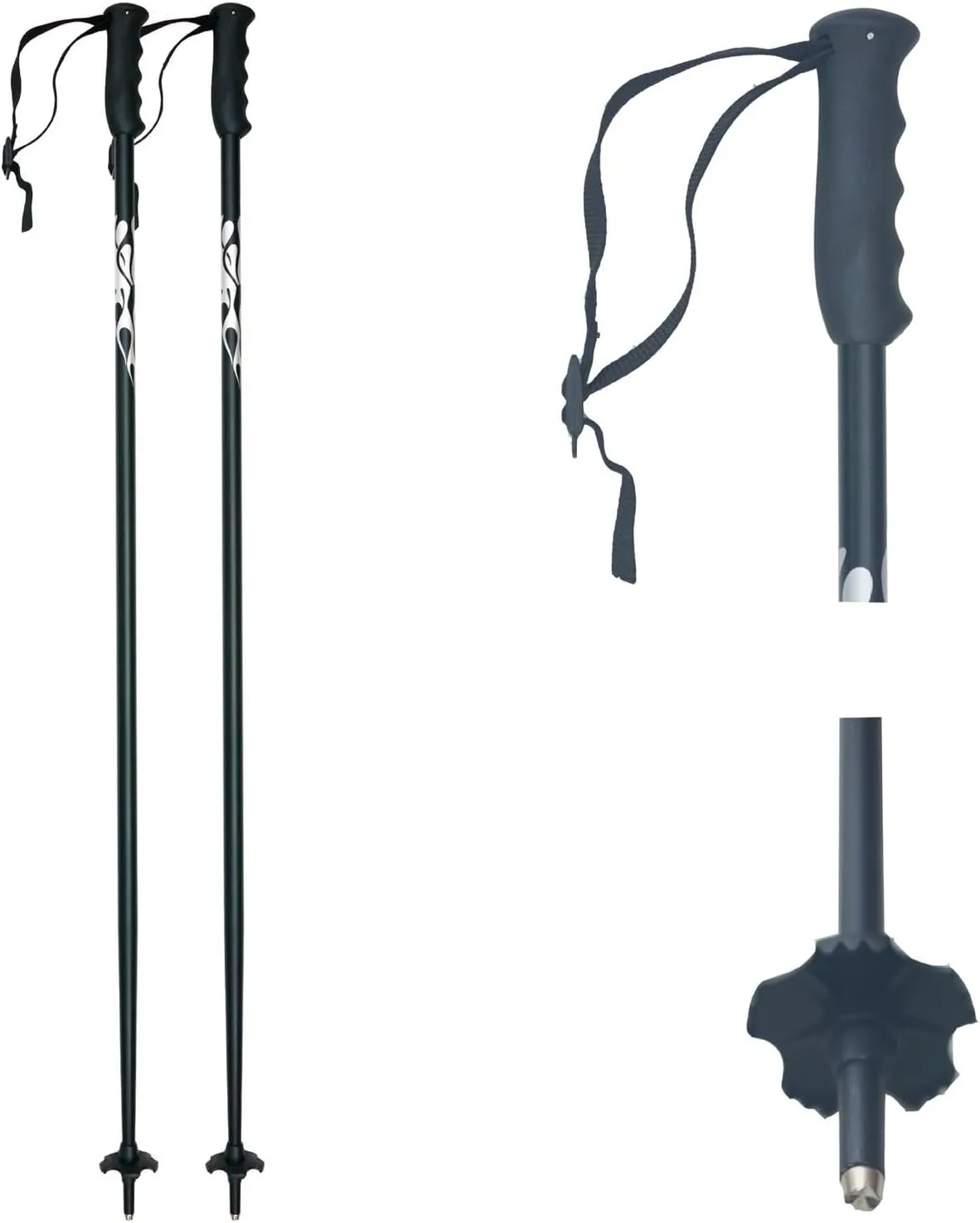 2Pcs Ski Poles Walking Sticks Aluminum Alloy for Men Women Hiking Poles for Snowshoeing Snowboarding Camping Outdoor Climbing