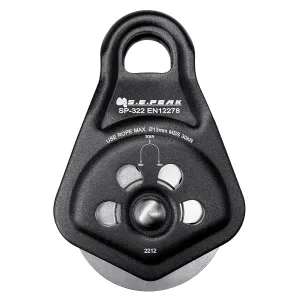 30kN Upgraded Rescue Single Pulley Sheave with Swing Plate,CE High Strength Pulley for Backyard Zipline, Climbing, Rock Rescue Lifting, Hauling, Fit Rope up to 13 mm/Holds Up to 6750lbs,Black