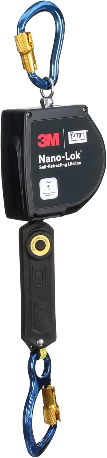 3M DBI-SALA Nano-Lok XL Self-Retracting Lifeline 3100262, Web, Aluminum Carabiner, 20 ft., Class 1