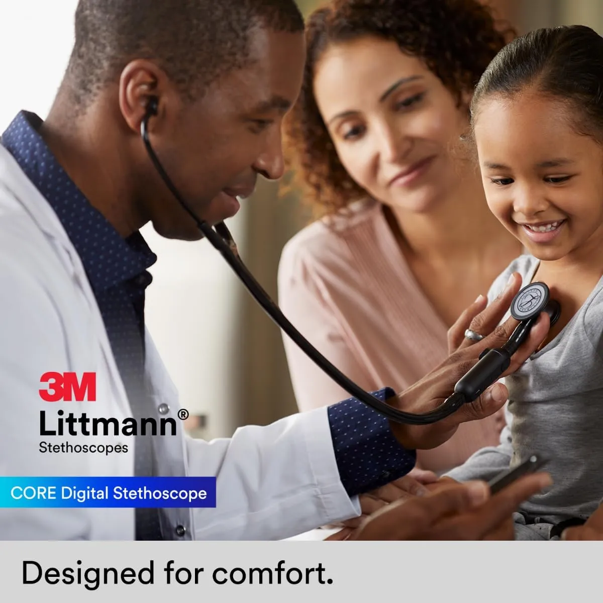 3M Littmann CORE Digital Stethoscope, Our Most Advanced Stethoscope Yet, Up To 40x Amplification, Active Noise Cancellation, In-App Sound Wave Visualization, High Polish Copper Chestpiece, 8870
