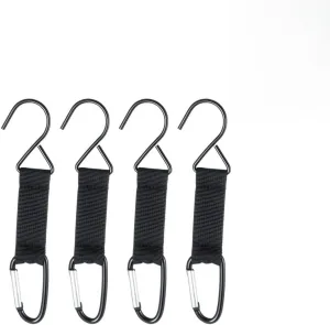 4-Pack Carabiner Hooks for Fence, Nylon Safety Clip for Baseball, Softball, Tennis, Outdoor Sports, and Camping