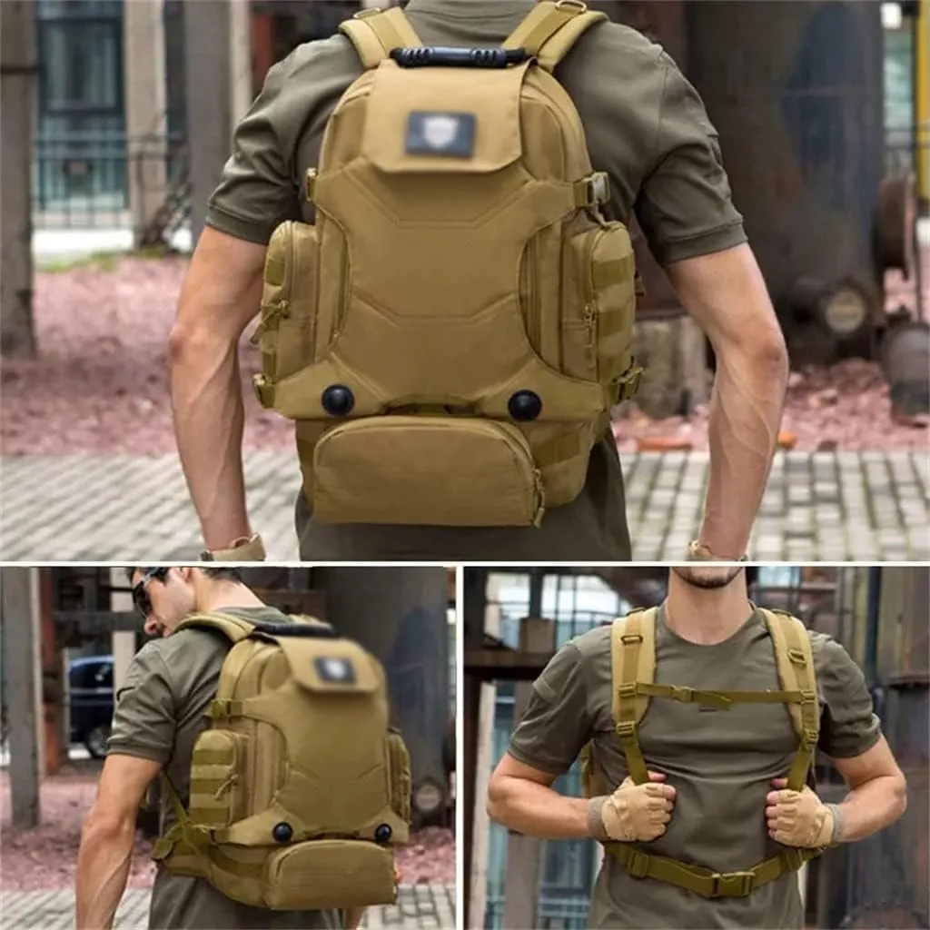 40L Backpack Three-in- Multifunctional Backpack Cycling Mountaineering Bag Travel Hiking Bag(Argento)