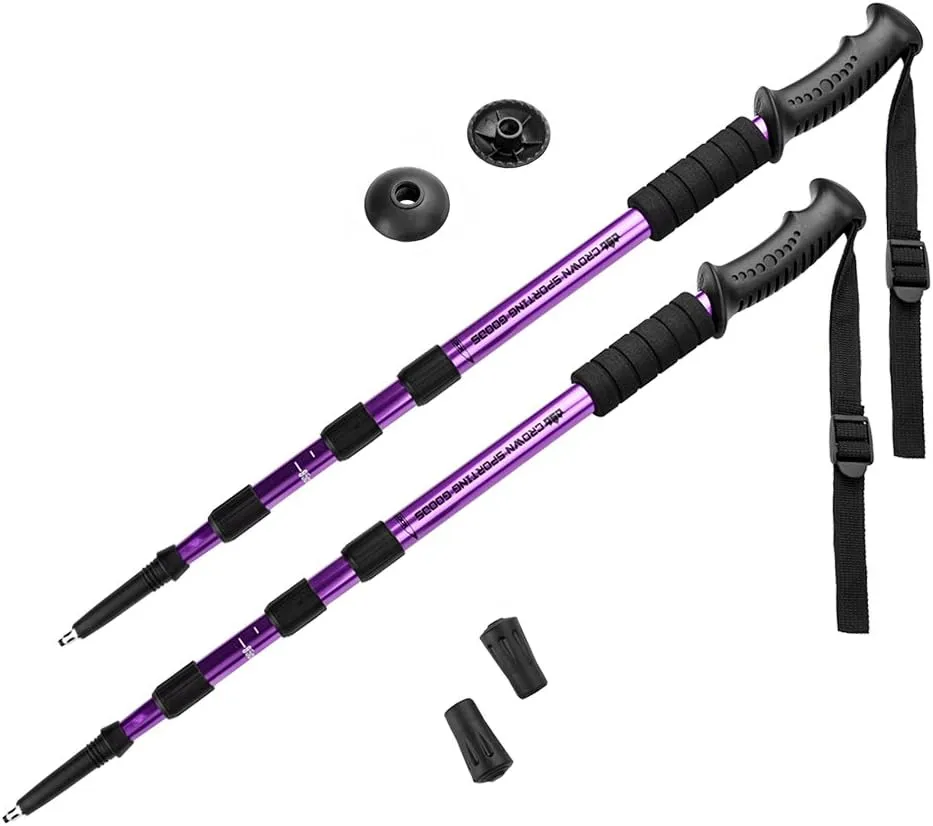 43" Shock-Resistant Adjustable Trekking Pole and Hiking Staff by Crown Sporting Goods