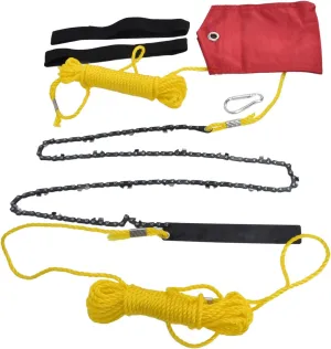 48 Inch Tree Limb Hand Rope Chain Saw, Manual Folding Pocket Chainsaw with 63 Sharp Teeth for Gardening Tree Trimming