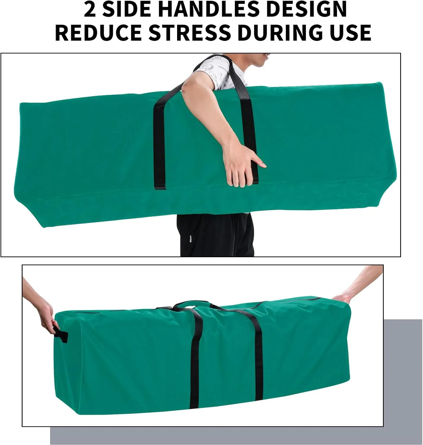 52 Inch Large Duffle Bag for Travel Camping Sport Equipment Storage Bag with 2-way Lockable Zippers (Green)