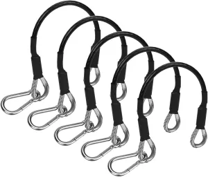 5pcs Gym Extension Cables   5pcs Carabiners, 10" Fitness Extension Cords Attachment Replacement Compatible with Bowflex for LAT/Tricep Pull Down and Leg Exercise Home Gym Machine Accessories