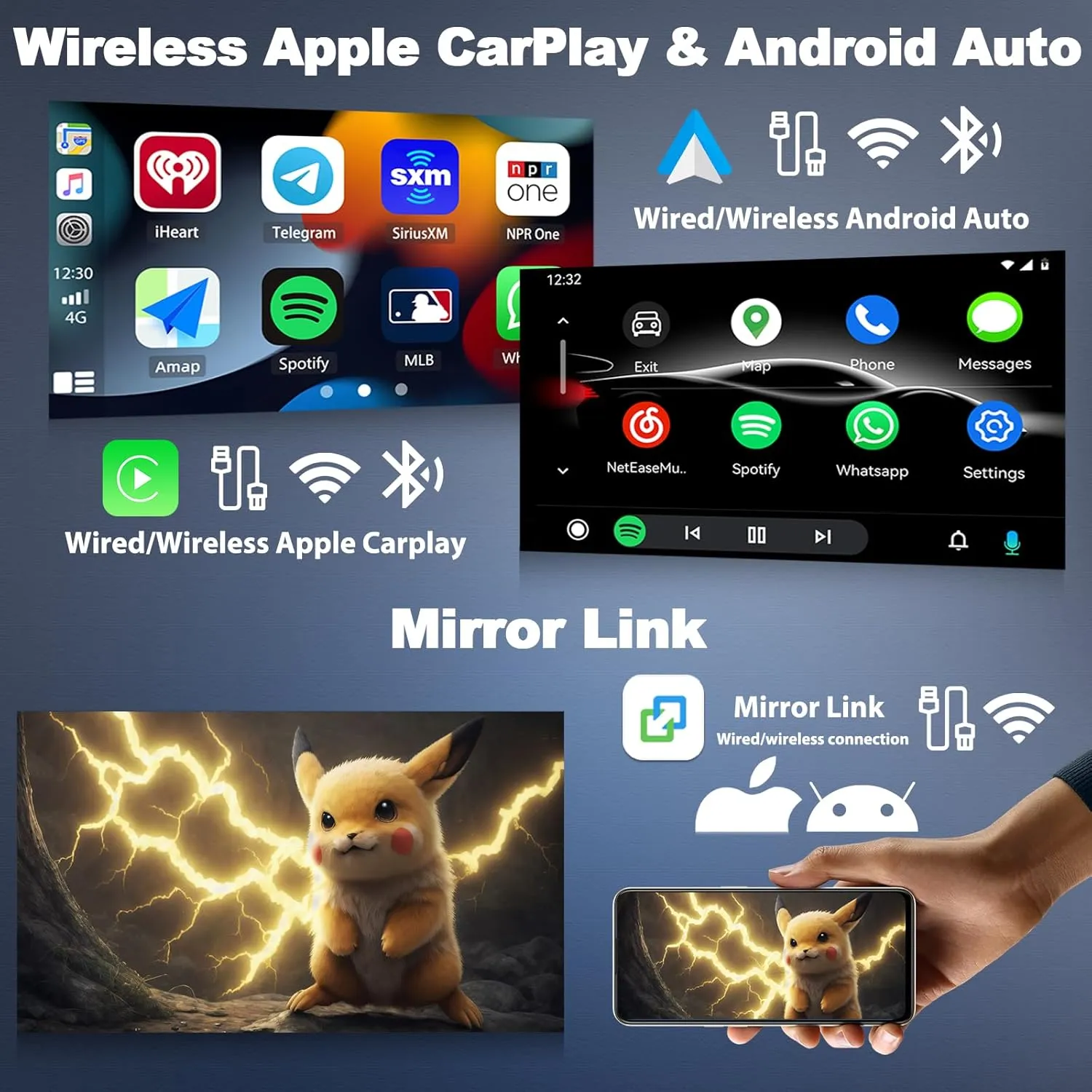 6 128G 8 Core Android 13 Car Stereo for Ford Fusion Mondeo 2013-2019 with Wireless CarPlay Android Auto, 9'' Touchscreen with WiFi GPS Mirror Link Bluetooth FM RDS DSP EQ SWC Backup Camera