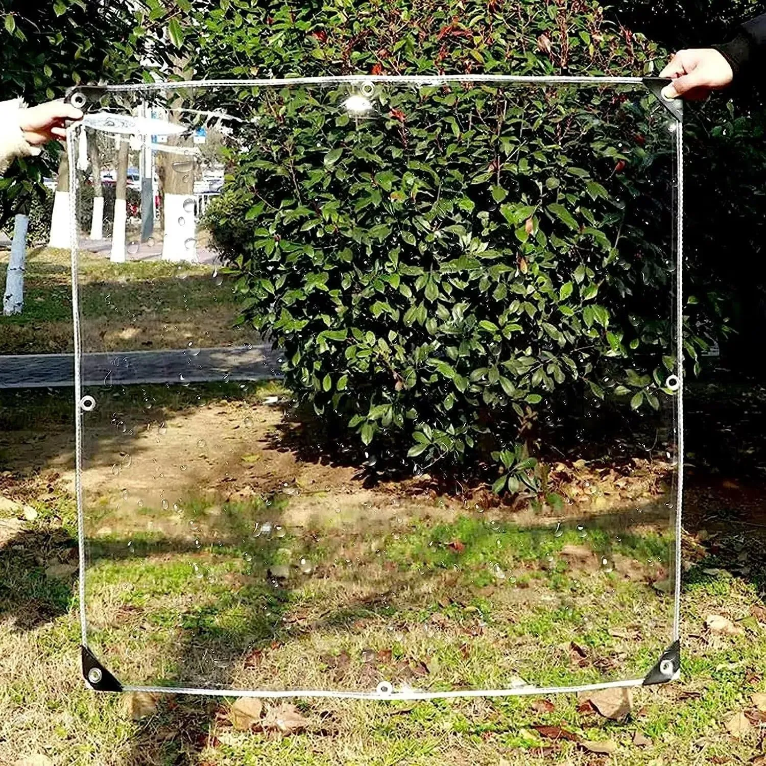 6' x 10' Clear Waterproof Tarp, PVC 14 Mil Tarpaulin with Grommets and a Plastic Rope, Duty Heavy Tear Resistant Cover for Camping, Plants Greenhouse, Cars, Patio and Pavilion（6 x 10 ft ）