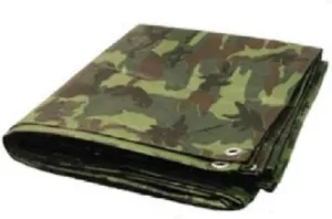 6' x 8' Premium Green CAMO/Camouflage / 8 mil Poly TARP (Finished Size Approx. 5'6" x 7'6") …