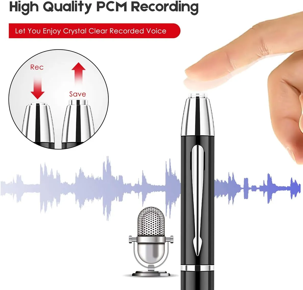 64GB Digital Voice Recorder for Lectures - EVIDA Voice Activated Audio Recorder Long Battery Life Recording Device with Playback,Mp3, Noise Reduction