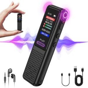 64GB Voice Recorder - Upgraded Digital Voice Activated Recorder with AI Noise Reduction Technology, Dictaphone Tape Recorder Device with Playback for Lectures Meetings/Classes/Interview