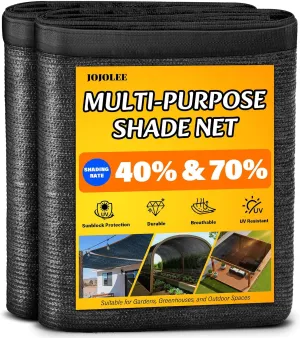 70% Sun Shade Cloth, 10x20FT Shade Net Mesh Tarp with Grommets, Black Sunblock Cover for Outdoor Patio Plants, Pergola, Greenhouse, Chicken Coop, Backyard, Balcony