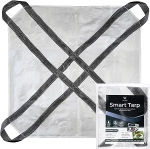 7'x7' Multi-Use Utility Tarp Home, Garden, Construction, Camping and Trailering. Extra Strong Waterproof and UV Resistant Tarp with Handles
