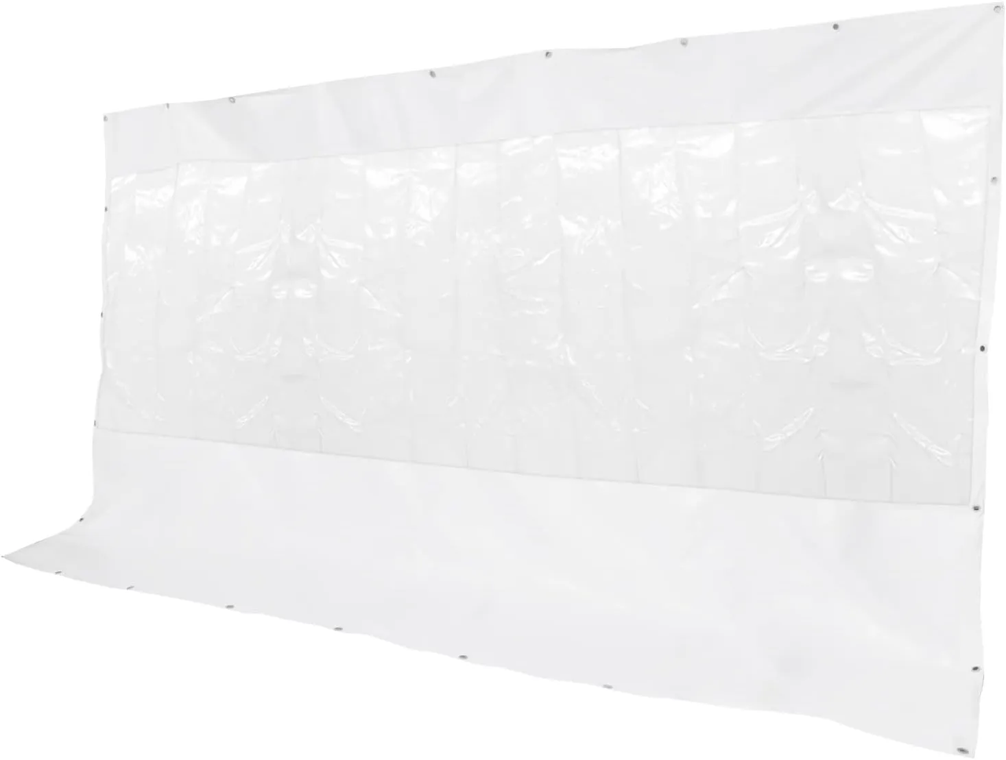 8*13 Ft Rainproof Tarpaulin w/ Grommet, PVC Plastic Heavy Duty Water Resistant Tarp Cover, Thermal Insulation Clear Tarp,Waterproof Rainproof Resistant for Porch Screens/Deck Covers (8*13 Ft - White)