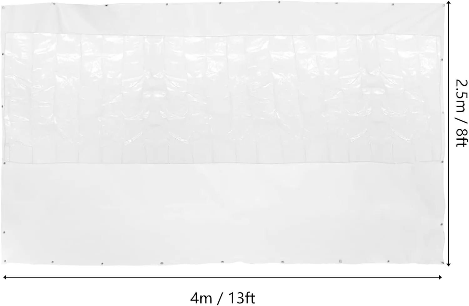 8*13 Ft Rainproof Tarpaulin w/ Grommet, PVC Plastic Heavy Duty Water Resistant Tarp Cover, Thermal Insulation Clear Tarp,Waterproof Rainproof Resistant for Porch Screens/Deck Covers (8*13 Ft - White)
