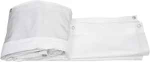 8*13 Ft Rainproof Tarpaulin w/ Grommet, PVC Plastic Heavy Duty Water Resistant Tarp Cover, Thermal Insulation Clear Tarp,Waterproof Rainproof Resistant for Porch Screens/Deck Covers (8*13 Ft - White)