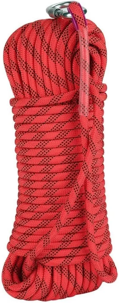8mm Escape Rope Outdoor Static Rescue Rope, Escape Rope, Ice Climbing Equipment, Fire Safety Rescue Rope 10~200M (Color : Red, Size : 8mm x 80m)