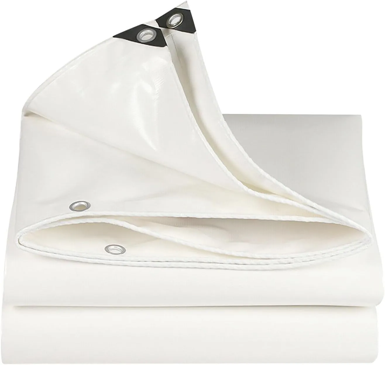 8'x 20' Tarps Heavy Duty Thick Waterproof, Poly Canopy White Tent Shelter Cover, 12 Mil Tarpaulin Shade, Rip and Tear Proof, UV Resistant Tarpaulin with Grommets and Reinforced Edges