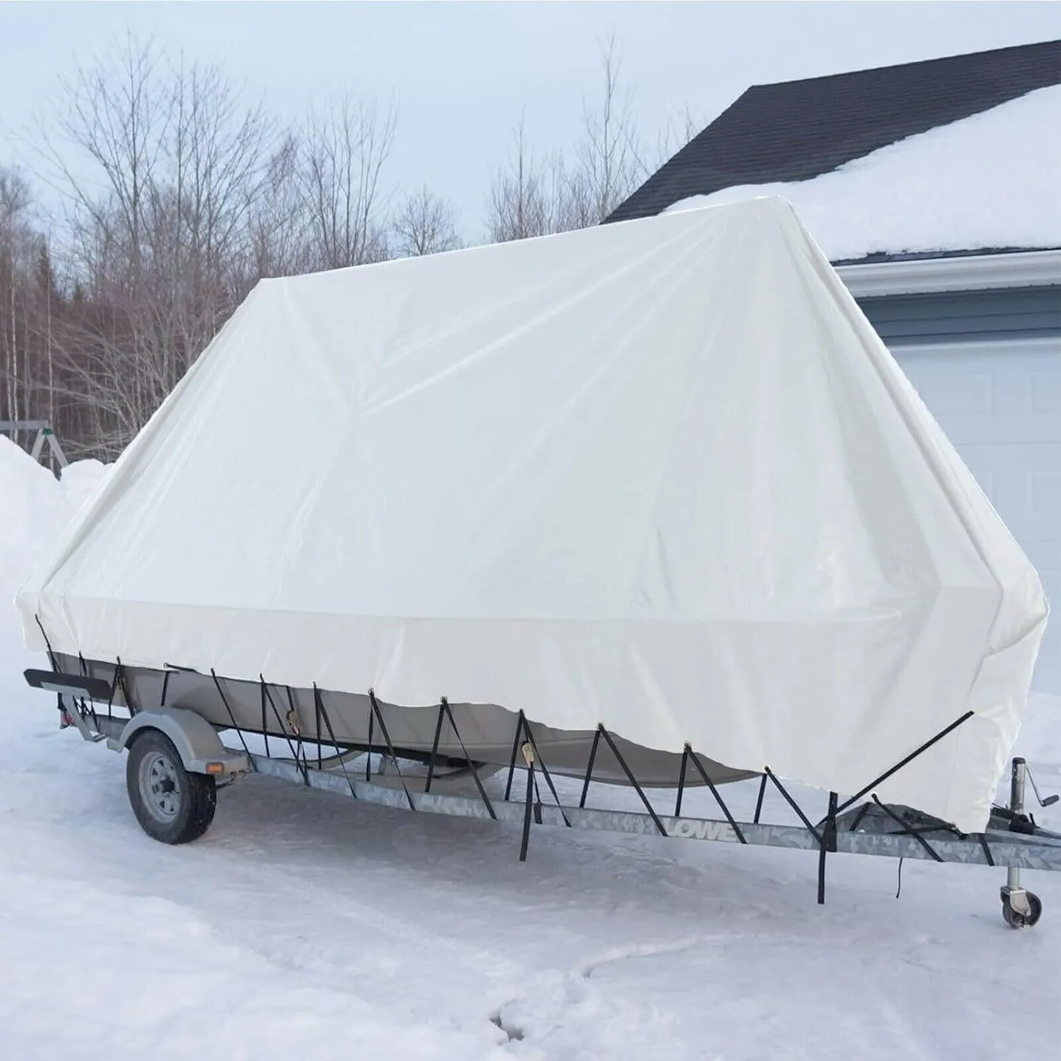 8'x 20' Tarps Heavy Duty Thick Waterproof, Poly Canopy White Tent Shelter Cover, 12 Mil Tarpaulin Shade, Rip and Tear Proof, UV Resistant Tarpaulin with Grommets and Reinforced Edges