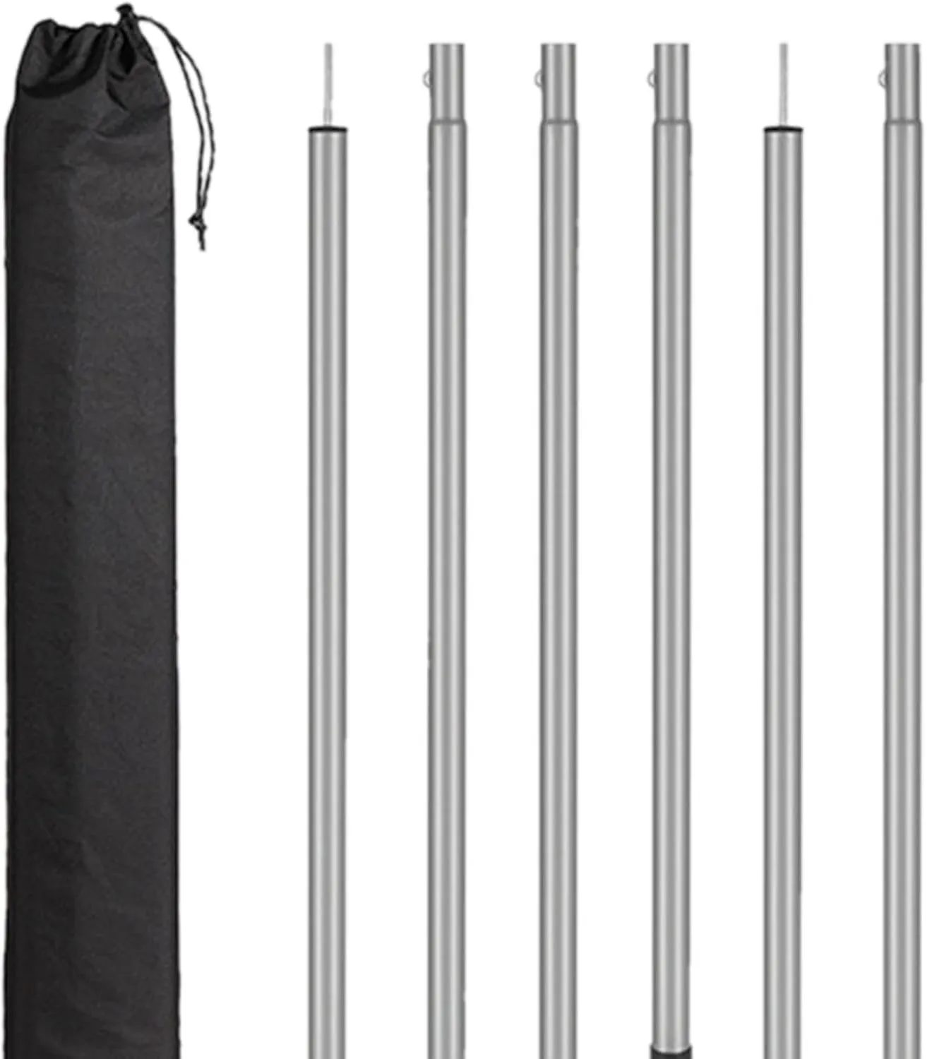 8X Tarp Poles Iron Easy Installation Accessories Awning Poles Lightweight for Rain Shelter Awning Canopy Backpacking