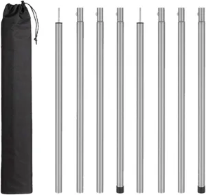 8X Tarp Poles Iron Easy Installation Accessories Awning Poles Lightweight for Rain Shelter Awning Canopy Backpacking