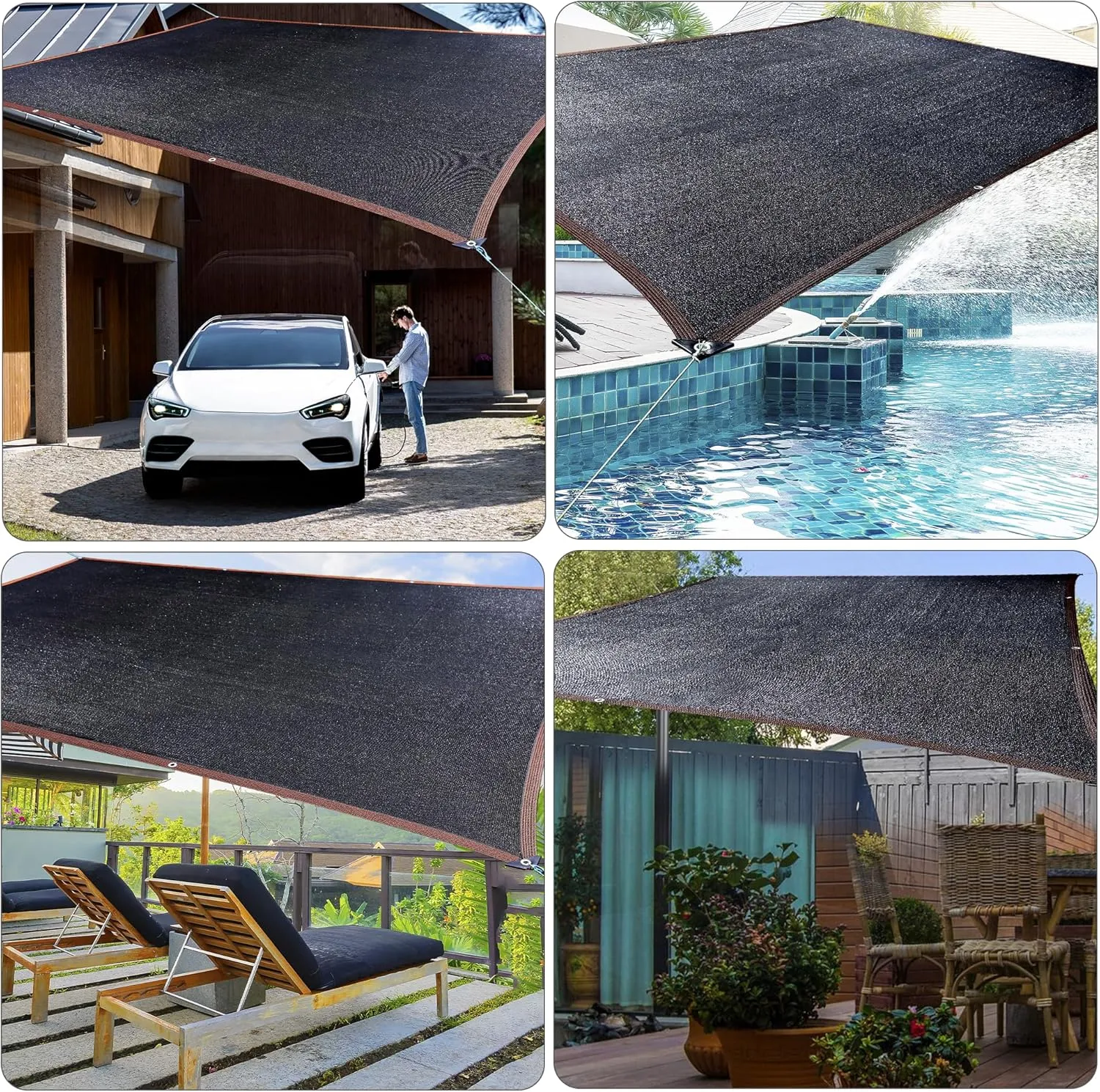 90% Shade Cloth,12 x 16 FT,Tear Resistant Sun Shade Net with Reinforced Grommet,Durable Garden Shade Tarp Cover for Greenhouse,Sunshade Outdoor Patio and Pergola,Chicken Coop,Plant Cover,Black