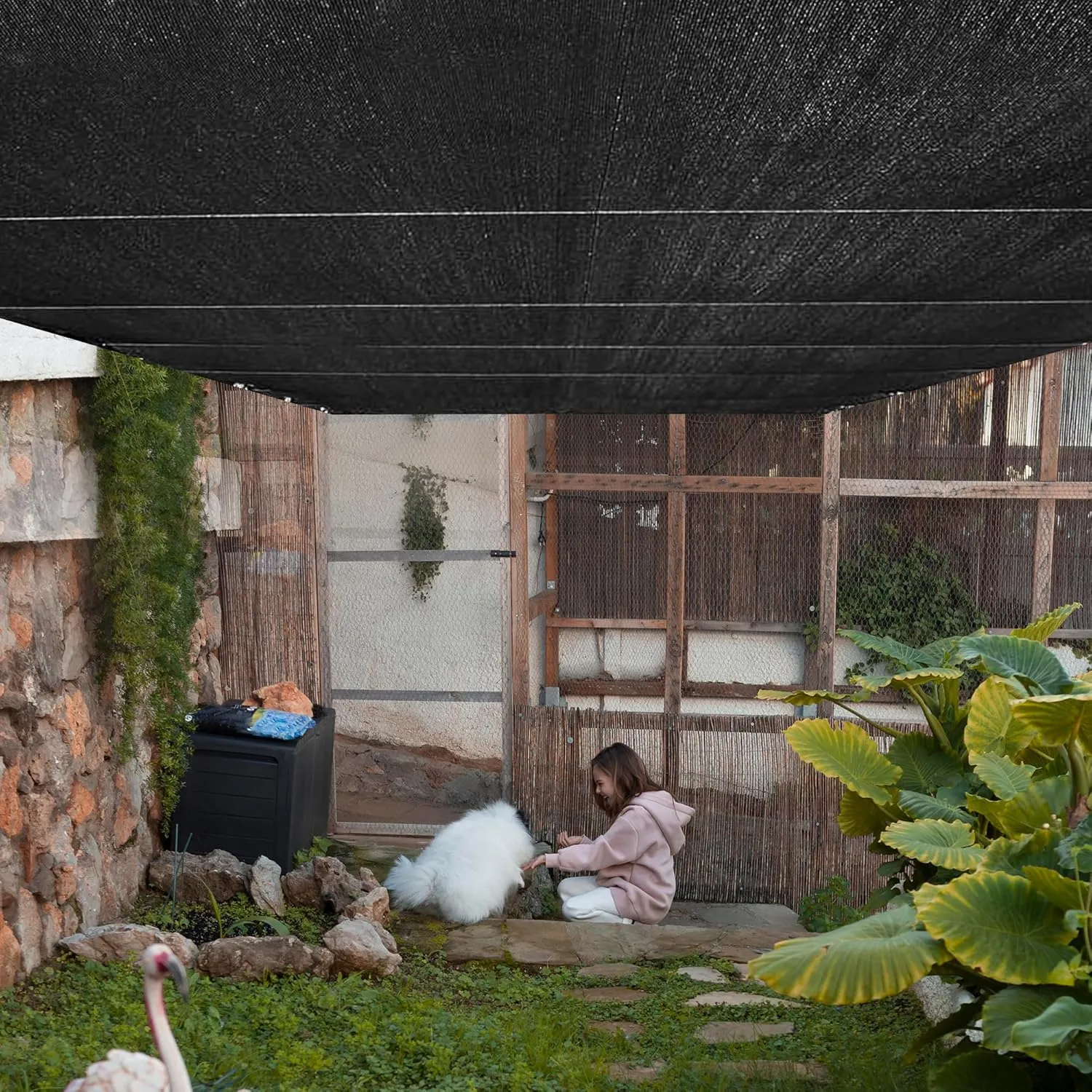 90% Shade Cloth,12 x 16 FT,Tear Resistant Sun Shade Net with Reinforced Grommet,Durable Garden Shade Tarp Cover for Greenhouse,Sunshade Outdoor Patio and Pergola,Chicken Coop,Plant Cover,Black