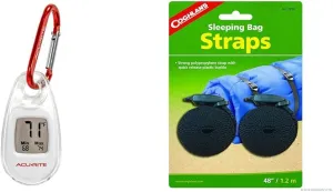 AcuRite 00333 Portable Digital Thermometer Bundle with Coghlan's Sleeping Bag Straps