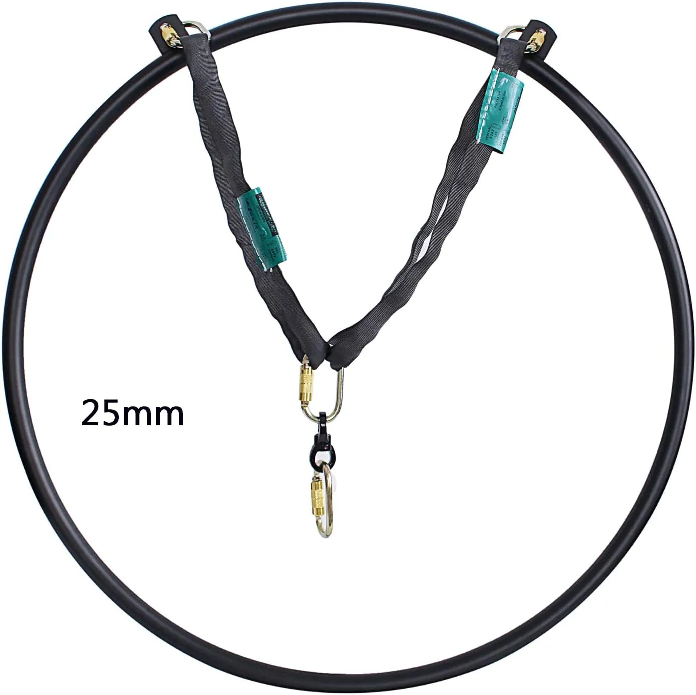 Aerial lyra Hoop Two Point Rigging Kit 360 Rotating Device Swivel Auto Lock Carabiner Sling Combo Spinning Hanging Equipment