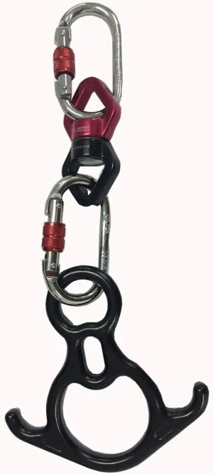 Aerial Silk Hardware Kit-Heavy Duty 30 kN Rescue Figure 8 & 30 KN Swivel & 25 KN Steel Carabiners Yoga Hammock Rigging 360 Spin Rotational Device
